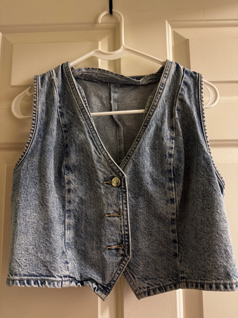 Zara Denim Cropped Vest